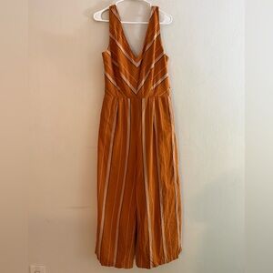 Lucky Brand V-Neck Striped Jumpsuit